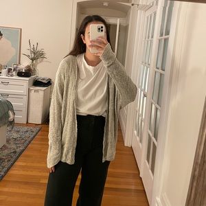 Grey knit cardigan